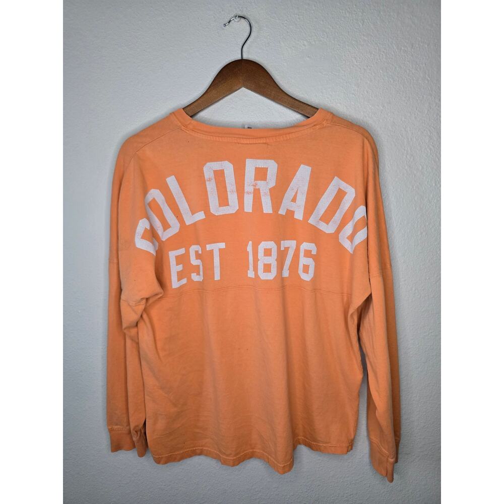 Colorado Long Sleeve Shirt Peach Rocky Mountain Womens Small Tee Top